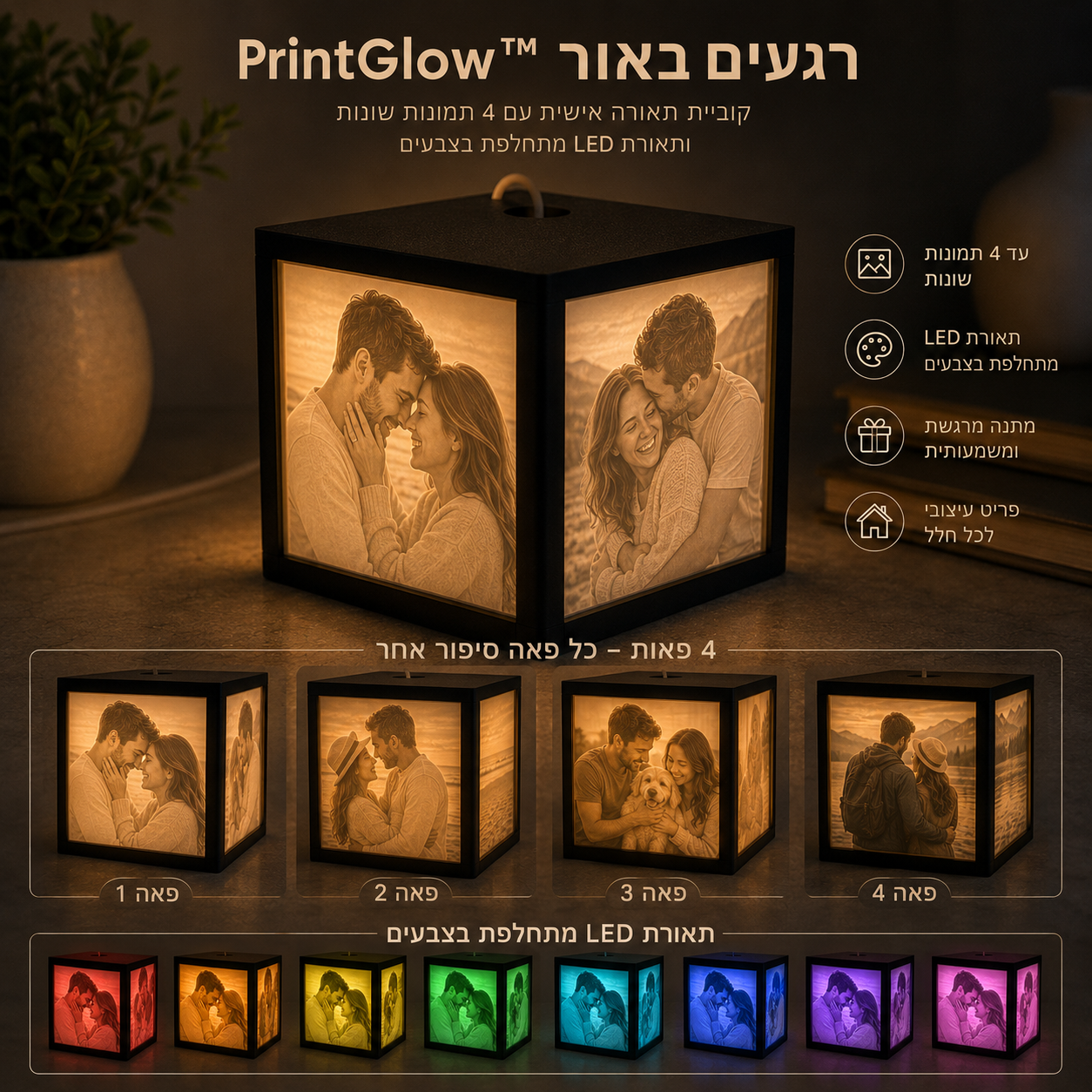 קוביית תמונות שמתעוררת באור🎲